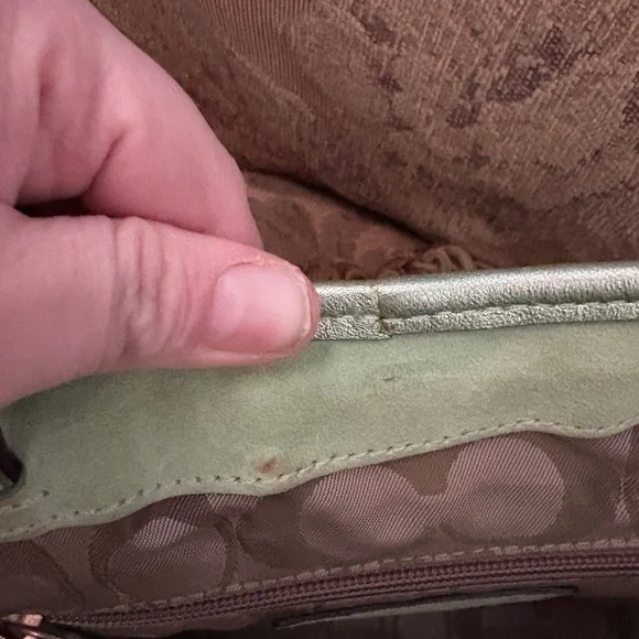 Coach Elegant Green and Tan Woven Women's Bag - Picture 8 of 10